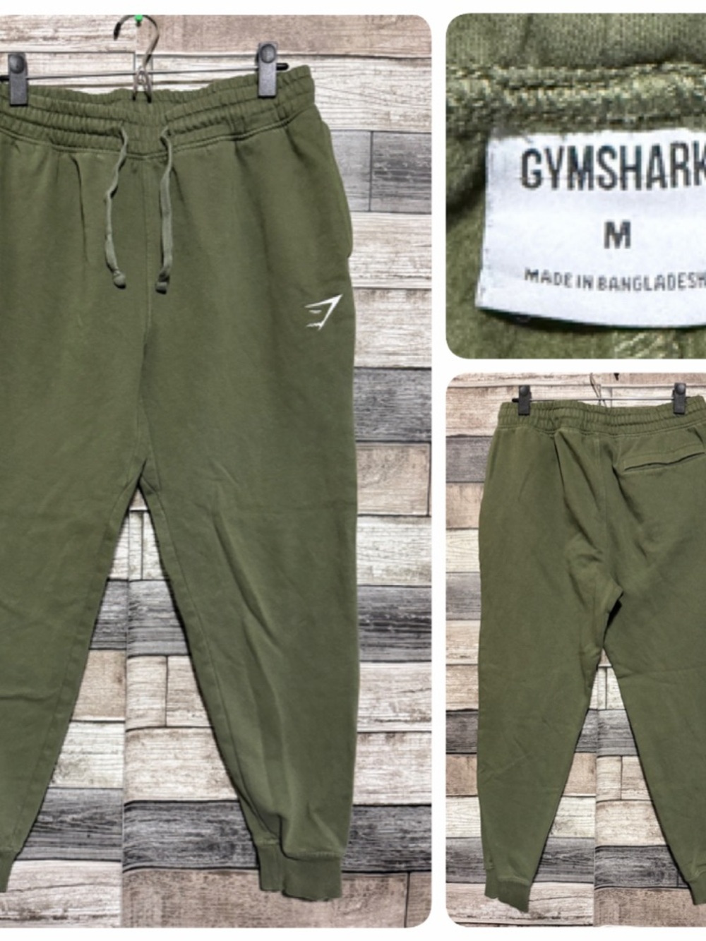 Gymshark Sweatpants Joggers Men’s M Green Tapered Drawstring (Inseam 26)
